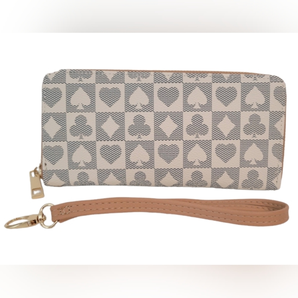 Wallet with Black&White Playing Cards symbols